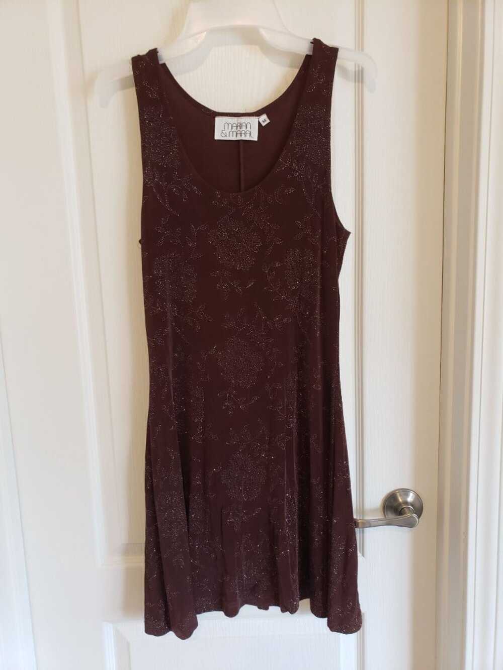 Marian & Marel brown fit and flare, skater, floral print dress, size M